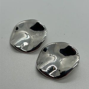 Bat-Ami Sterling Silver Light Free Form Clip On Earrings
